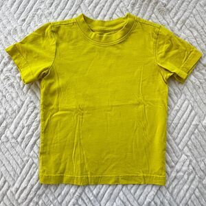 Primary Boys Size 3 Yellow T-Shirt Short Sleeve Basic Cotton Tee Top Solid Soft